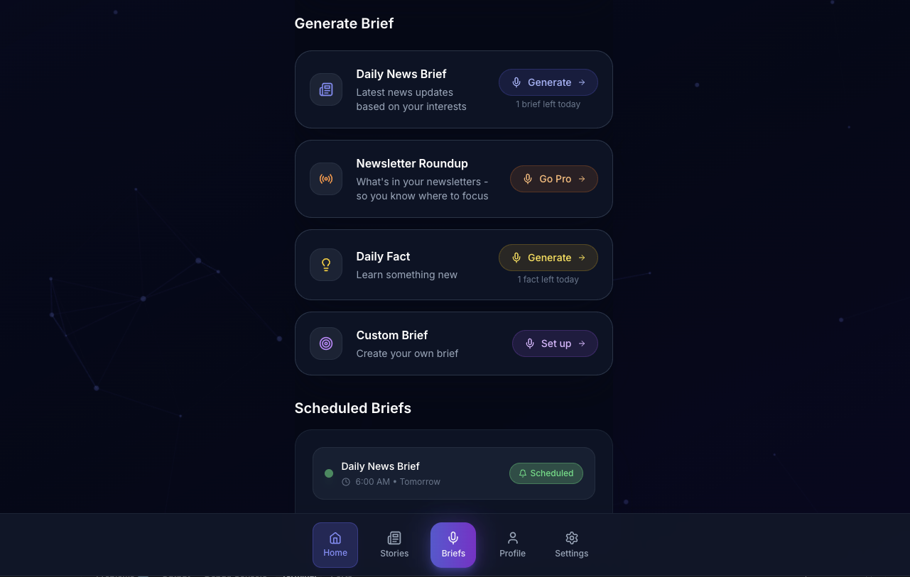 Step 02: Generate or Schedule Your Brief