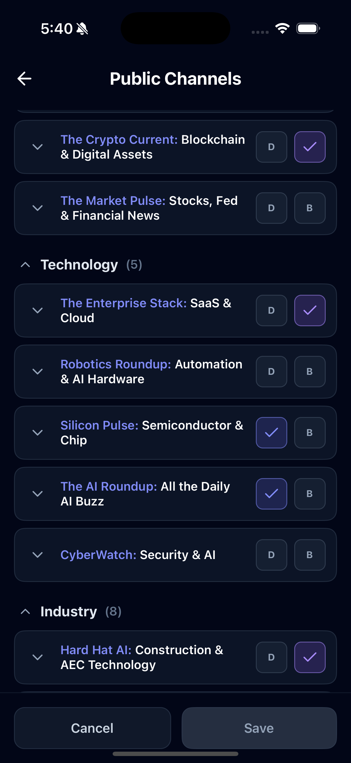 Follow Public Channels