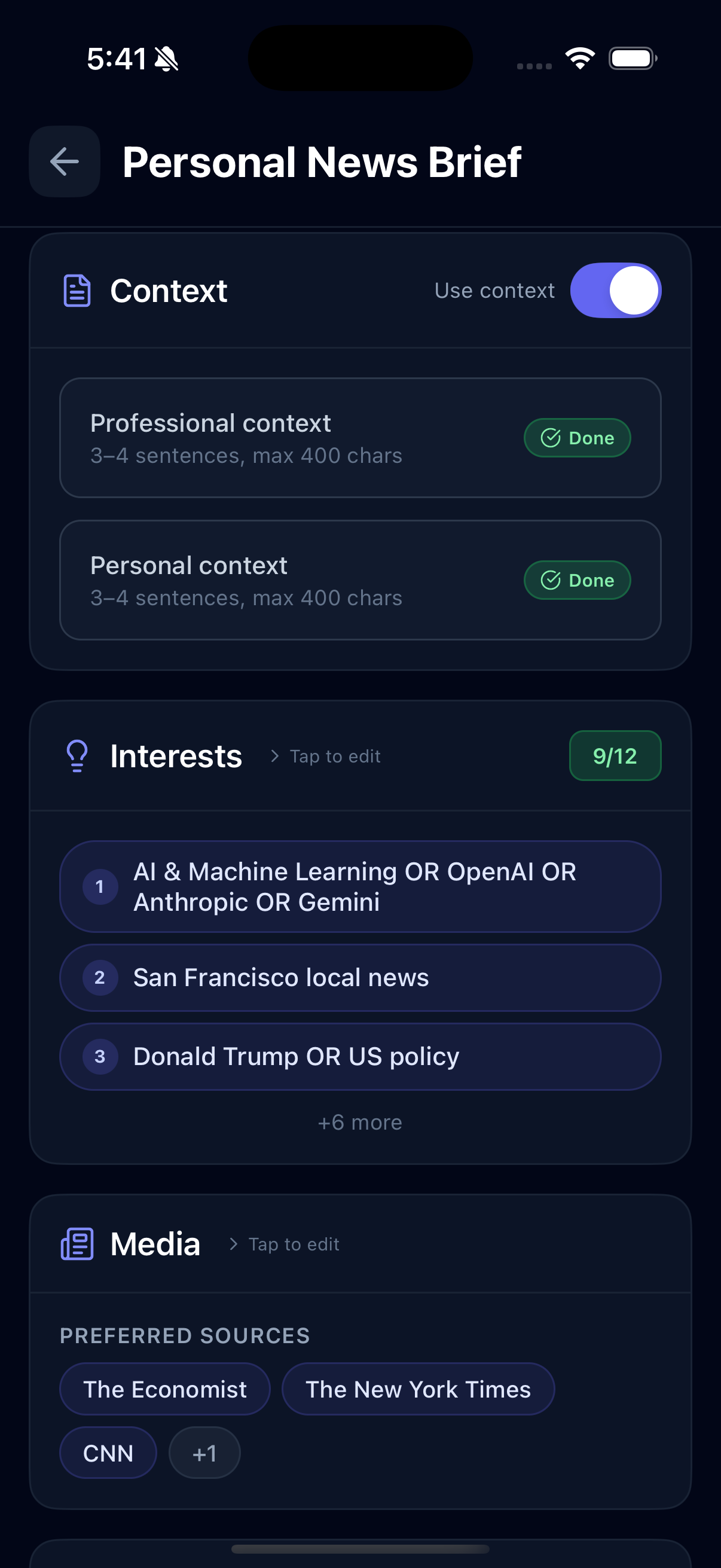 Build Your Personal Profile